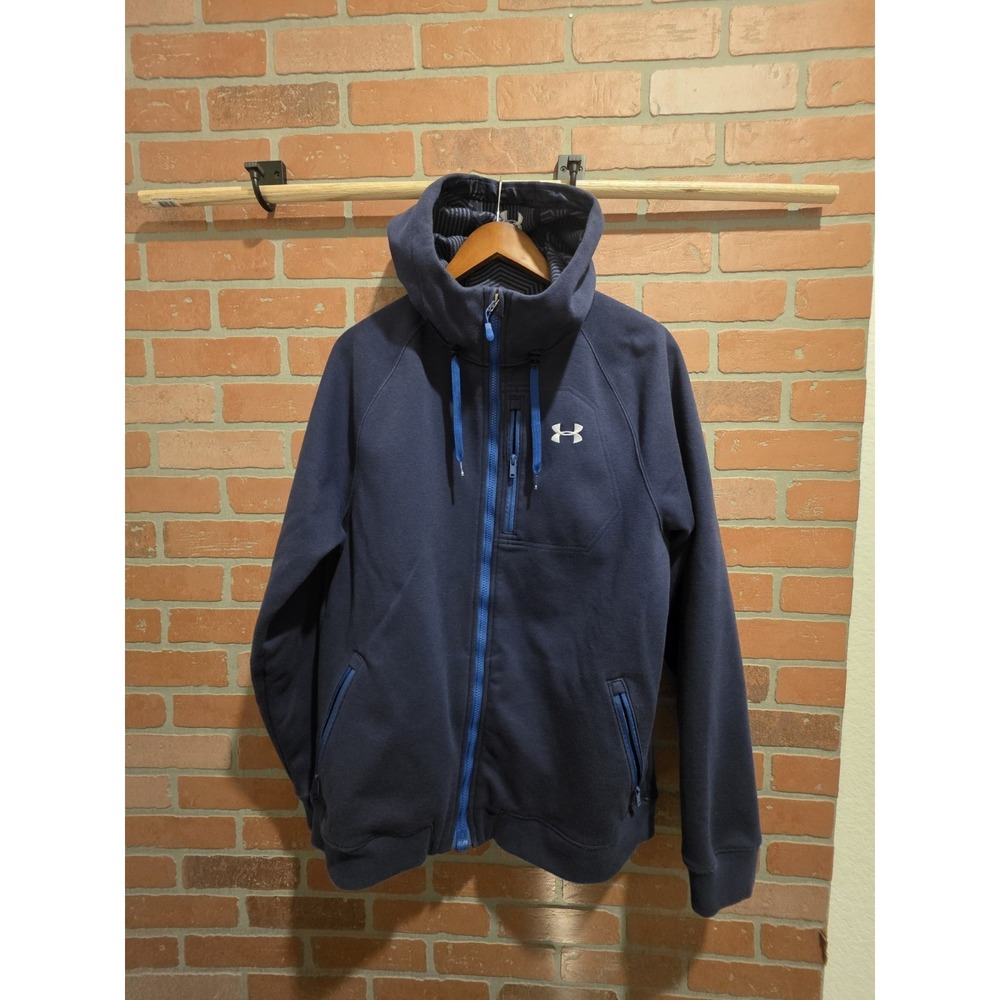 Under Armour Men's CGI Dobson Softshell Jacket Large Blue Full Zip Cold Gear